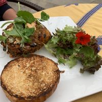 Sweet Potato Burger  at Origins Cafe in Cooperstown