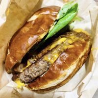 BYOB with impossible patty and pretzel buns at Yeah Burger - Howell Mill Rd in Atlanta