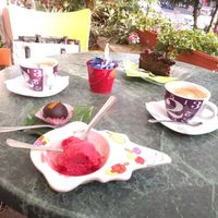 table with all vegan items at Ice Cream Saloon Clio in Nessebar