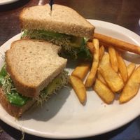 Garden sandwhich was delicious!! 
Make it vegan by skipping the mayo. at Camilla's Kaffe in Fruita