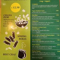 menu 1 at Himalaya Cafe in Edinburgh