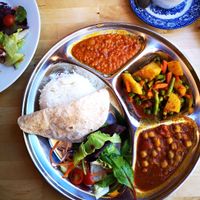 Thali plate at Himalaya Cafe in Edinburgh