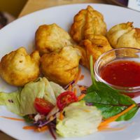 Fried momo dumplings at Himalaya Cafe in Edinburgh