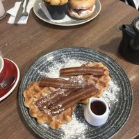 Vegan Bacon, waffles and syrup! #Veganuary at The Flame Tree Cafe in Dundee