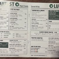 Vegan menu 2024  at The Flame Tree Cafe in Dundee