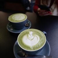 Coconut matcha latte at The Flame Tree Cafe in Dundee