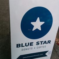 Blue Star donuts, easy to spot from the street at Blue Star Donuts - 23rd in Portland