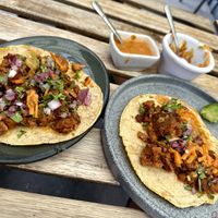 Chorizo tacos   at Veguisima in Mexico City