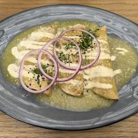 Enchiladas (with green sauce)  at Veguisima in Mexico City