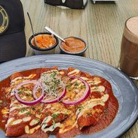 Lentil enchiladas at Veguisima in Mexico City