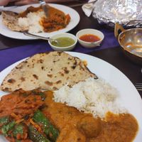 Kofta and aubergine curry, naan, rice at Noori India in Koh Samui