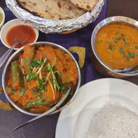 Kofta and aubergine curry, naan, rice at Noori India in Koh Samui