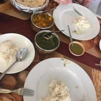 mixed veggie curry and potato and spinachsauce  at Noori India in Koh Samui