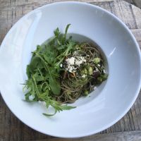 vegan spaghetti dish at Veganic in Krakow