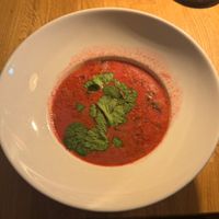 Beetroot soup  at Veganic in Krakow