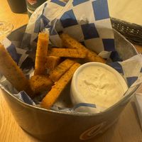 Fried polenta fries   at Veganic in Krakow