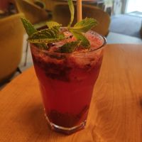 Berry lemonade at Veganic in Krakow
