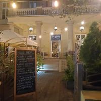 Nice large patio outside at Veganic in Krakow