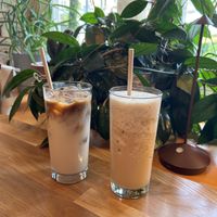 Iced latte, white choc iced frappe  at Veganic in Krakow