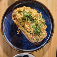 Tofu scramble toast at Veganic in Krakow