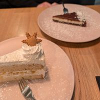 Pina colada cake and coconut torte at Veganic in Krakow
