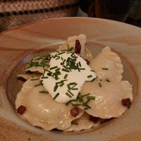 Pierogi with cream cheese- a must have! at Veganic in Krakow
