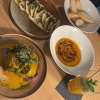 Those dumplings were the best dumplings I’ve ever eaten!!  at Veganic in Krakow