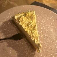 Divine lemon tart  at Veganic in Krakow