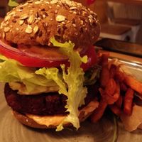 Vegan burger at Veganic in Krakow