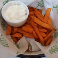 Sweet potato fries at Veganic in Krakow