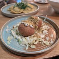 Pistachio arancini at Veganic in Krakow