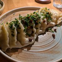 Potato dumplings. Excellent at Veganic in Krakow