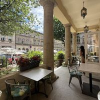 Outside seating  at Veganic in Krakow