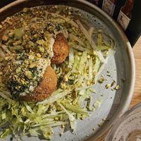 Pistachio arancini at Veganic in Krakow