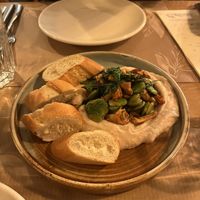 Chanterelles and broad beans   at Veganic in Krakow