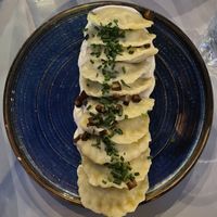 Dumplings with tofu and potato fillingg  at Veganic in Krakow