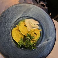 Dumplings with green pea fillingg  at Veganic in Krakow