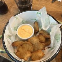 Crispy breaded oyster mushrooms  at Veganic in Krakow