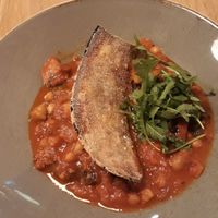 Chickpea stew with fried eggplant at Veganic in Krakow