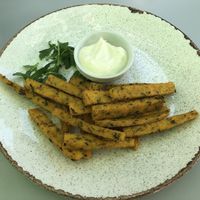 Polenta fries  at Veganic in Krakow