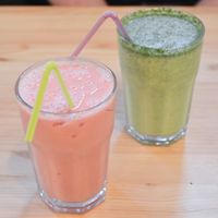 Strawberry lassi, mint lassi (the best one) at Git Bit in Oslo