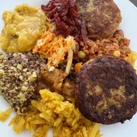 Self service plate of food for under €5  at Garda Pupa in Riga