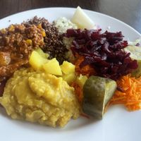 Some choices from the buffet   at Garda Pupa in Riga