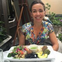 great outdoor seating next to a little park at Ecobaren Centralbadet in Stockholm