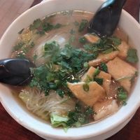 Vegetarian Pho w/ tofu 
(made it Vegan) at Saigon Cafe in Eugene