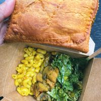 Lentil Jamaican Patty, Mac n Cheese, Curry, Kale  at Fire & Spice Vegan Restaurant - Capitol Ave in Hartford