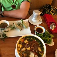 very nice veggie pho n spiring roll  at Minh Chay - Ma May in Hanoi