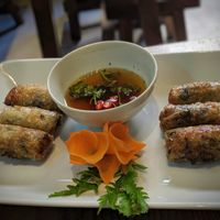 Fried spring rolls. Get the 6 option! at Minh Chay - Ma May in Hanoi