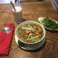 Hanoi Pho and Cashew Milk  at Minh Chay - Ma May in Hanoi