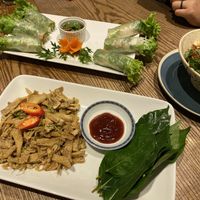 Mushroom wrap, summer rolls, so good! at Minh Chay - Ma May in Hanoi